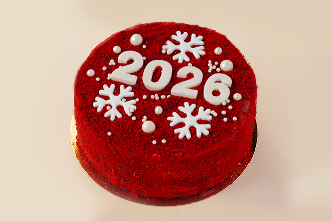 Торт красный бархат "Новогодний" в Пироговом Дворике