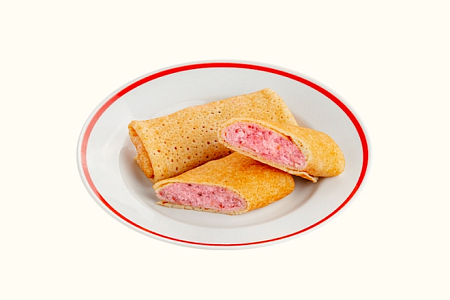 Блины с малиной и творогом в Пироговом Дворике