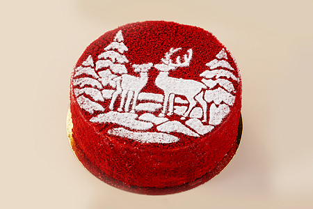 Торт красный бархат "Зимний лес" в Пироговом Дворике