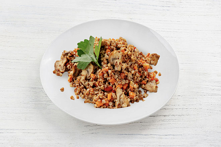 Греча с грибами в Пироговом Дворике